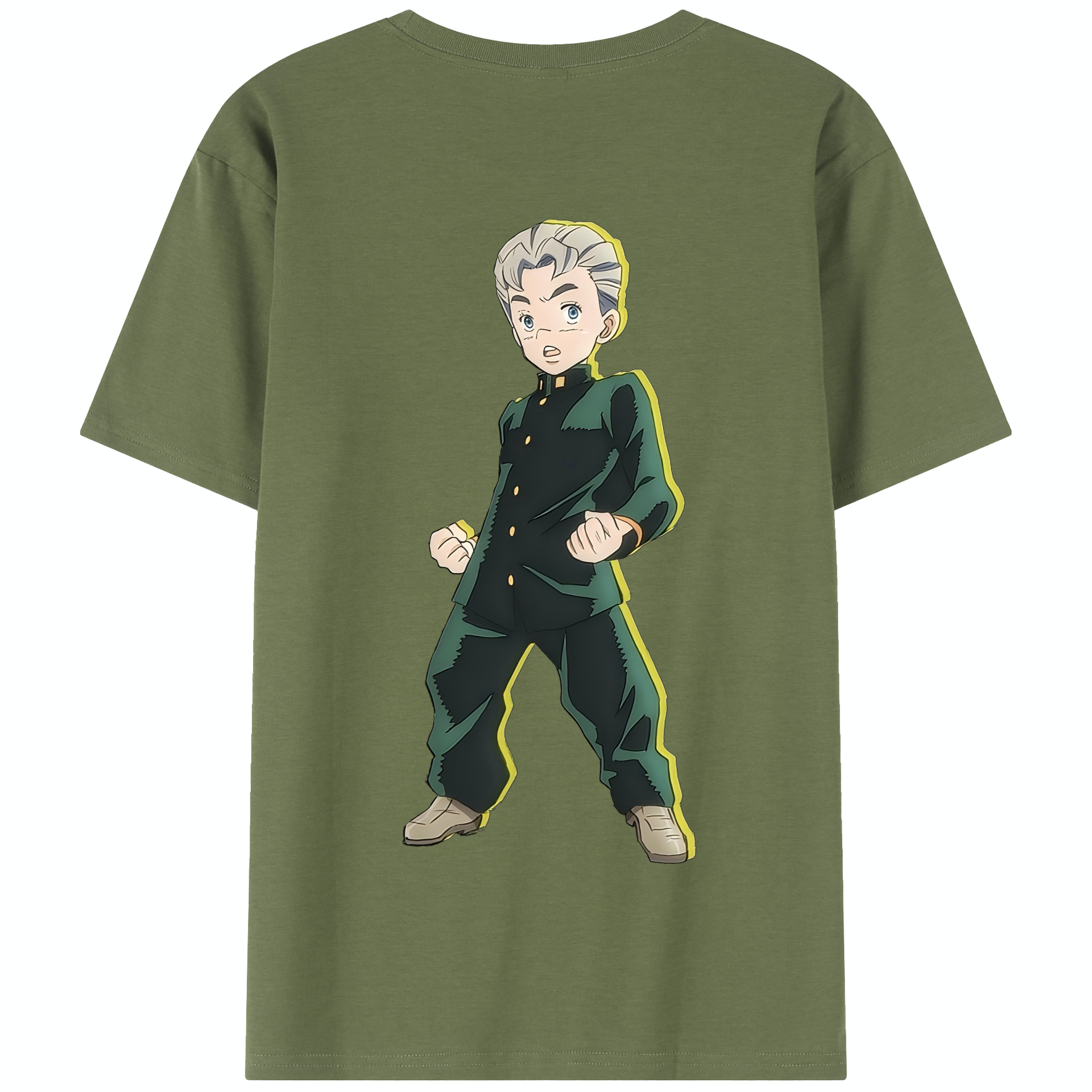 （画像用） ジョジョの奇妙な冒険 広瀨康一 JoJo's Bizarre Adventure Hirose Koichi 綿100％半袖Tシャツ（背面プリント）